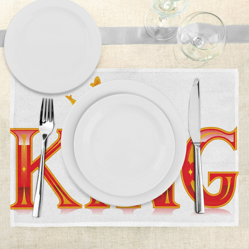 Capital Letter King Words Place Mats