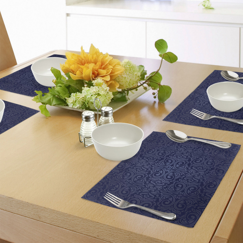 Blue Floral Old Design Place Mats