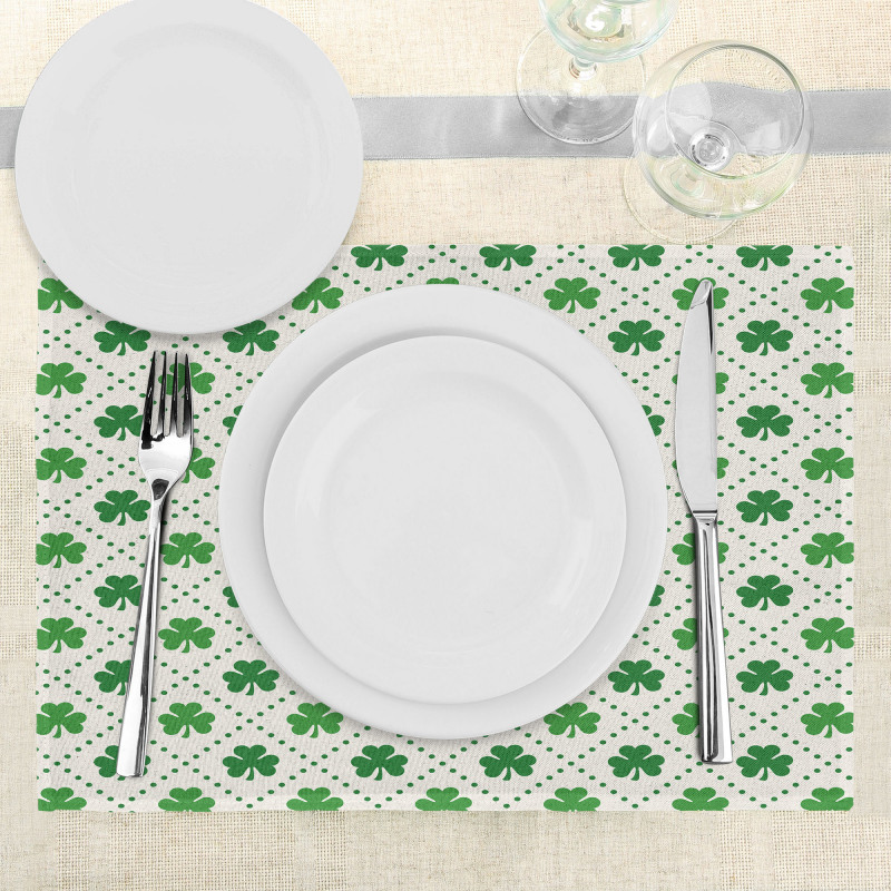 4 Leaf Shamrock Dots Place Mats