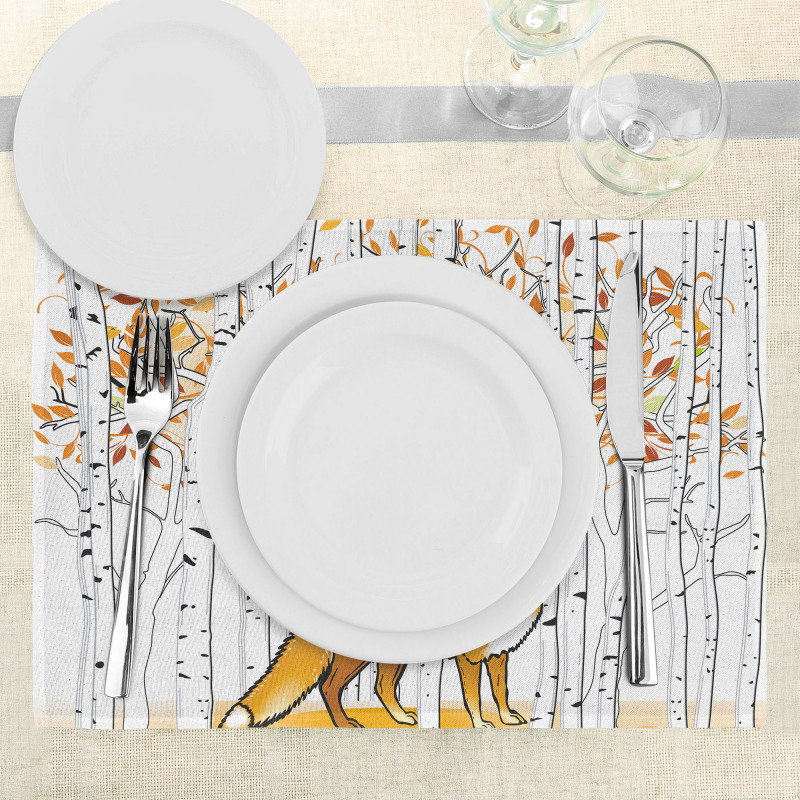 Fox Autumn Forest Place Mats