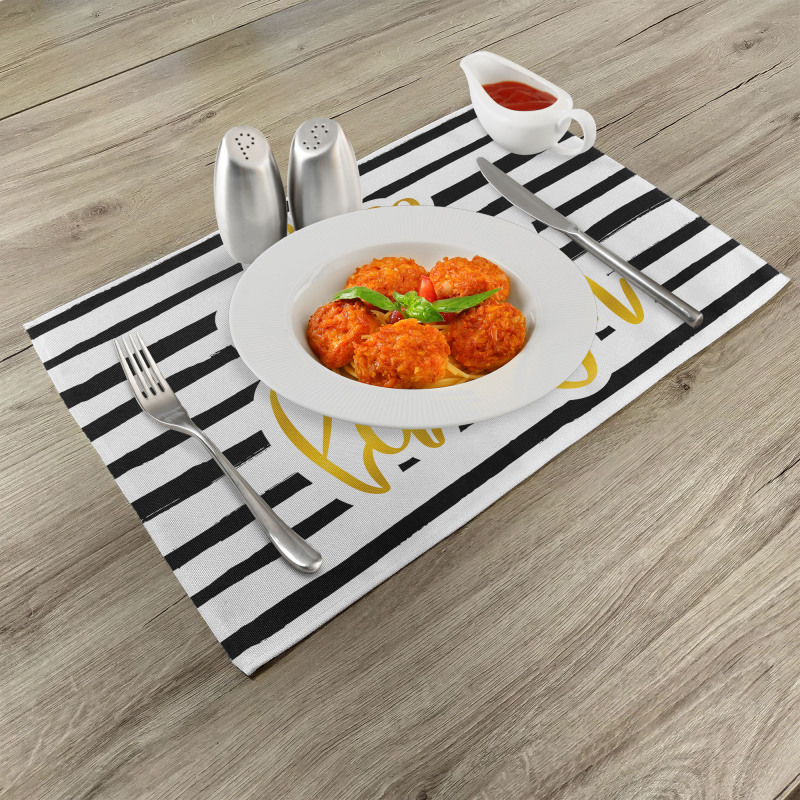 Stripes Text Place Mats