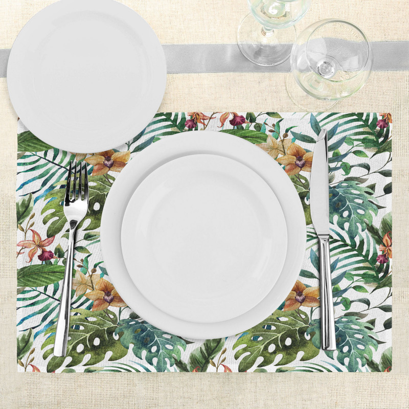 Palm Tree Flowers Hibiscus Place Mats