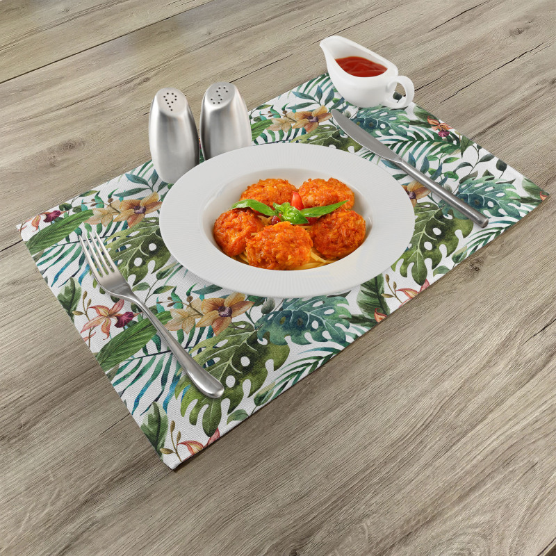 Palm Tree Flowers Hibiscus Place Mats