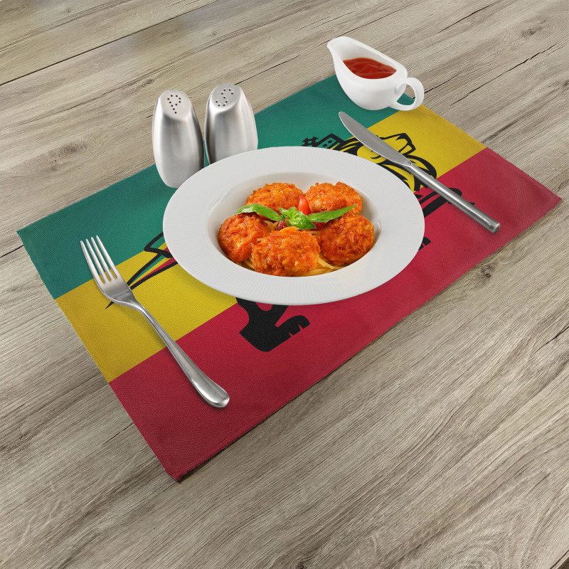 Judah Lion Rastafari Flag Place Mats