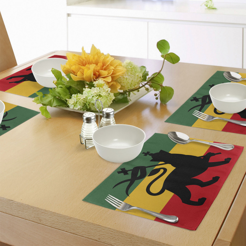 Judah Lion Reggae Flag Place Mats