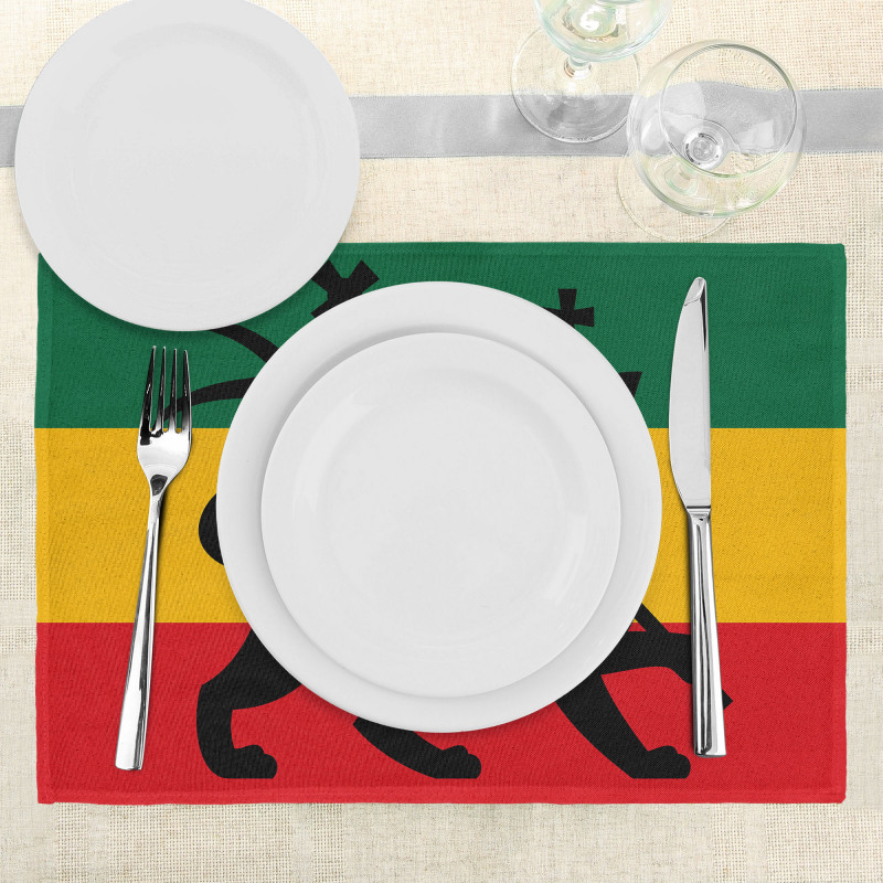 Judah Lion Reggae Flag Place Mats