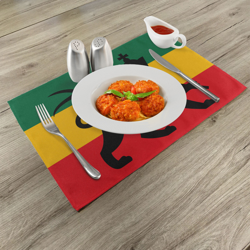 Judah Lion Reggae Flag Place Mats