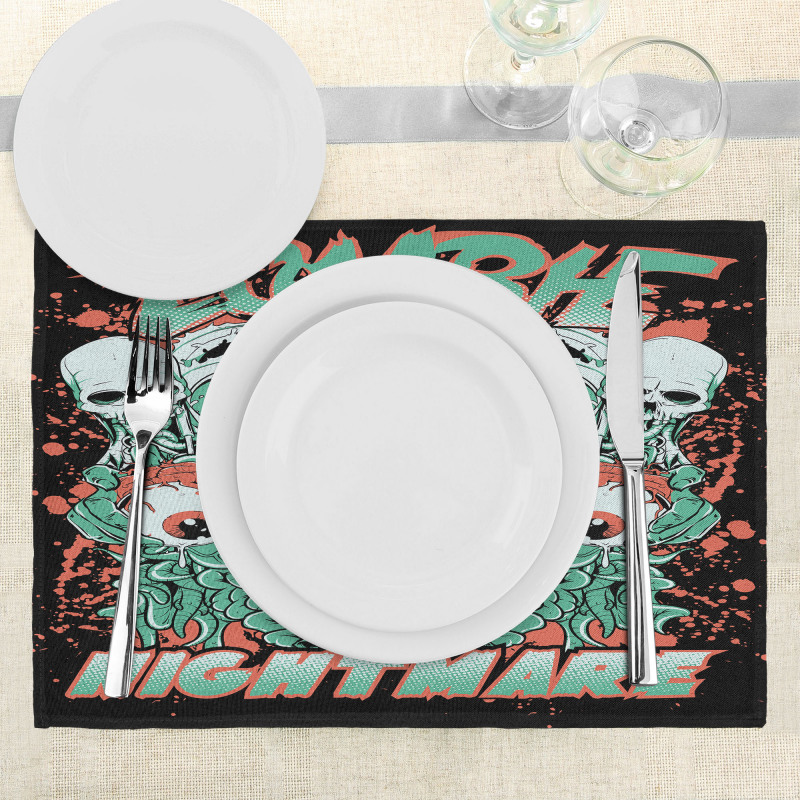 Retro Skulls Ghost Place Mats