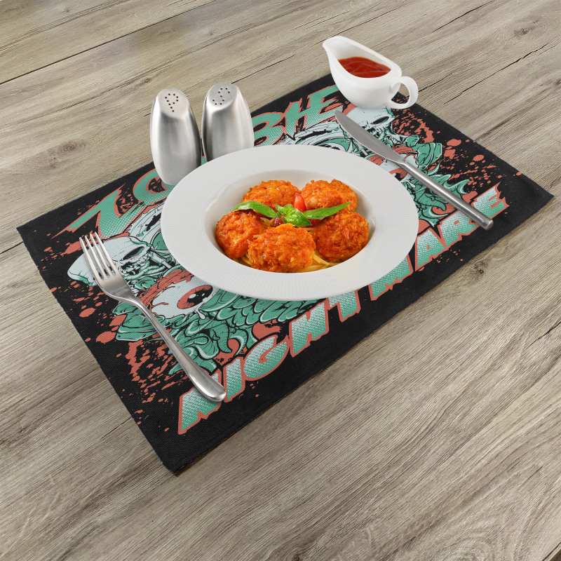 Retro Skulls Ghost Place Mats