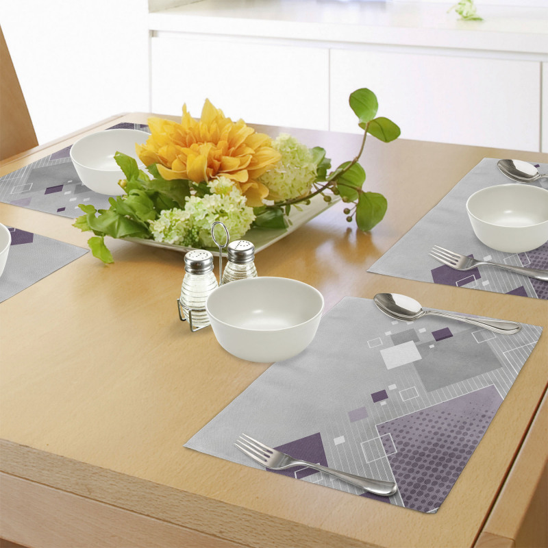 Colorful Squares Dots Place Mats