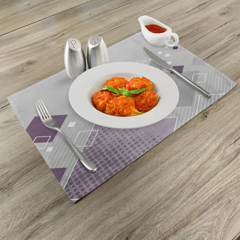 Colorful Squares Dots Place Mats