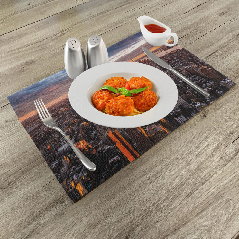 Manhattan Skyline Sunset Place Mats