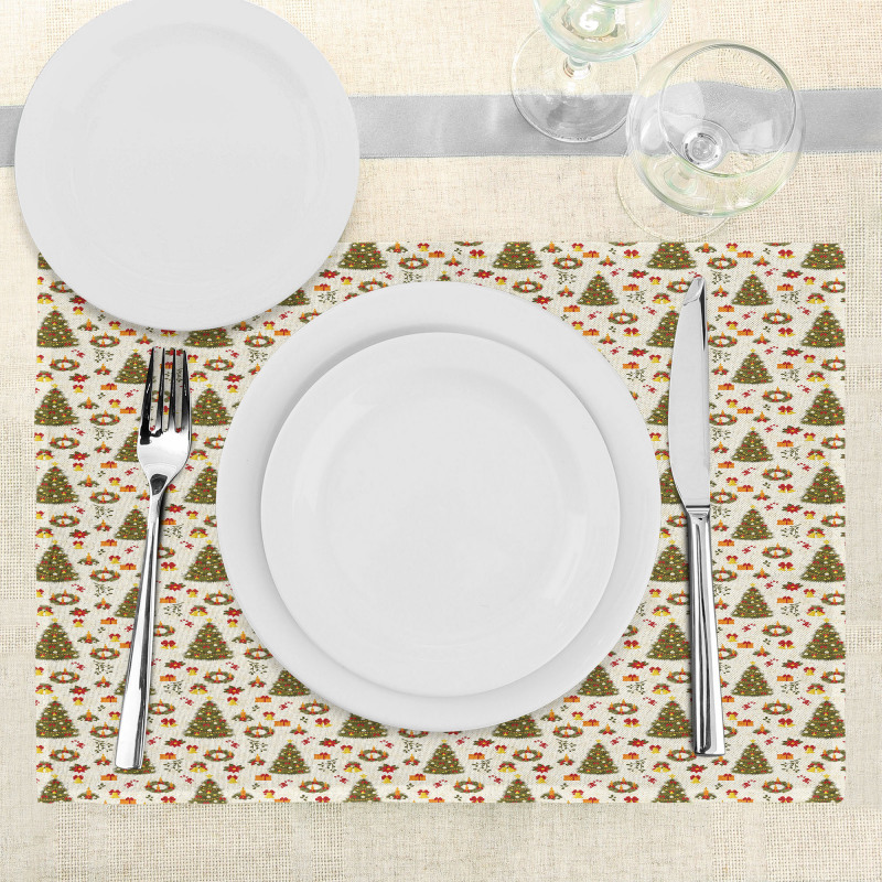 Poinsettia Flowers Place Mats