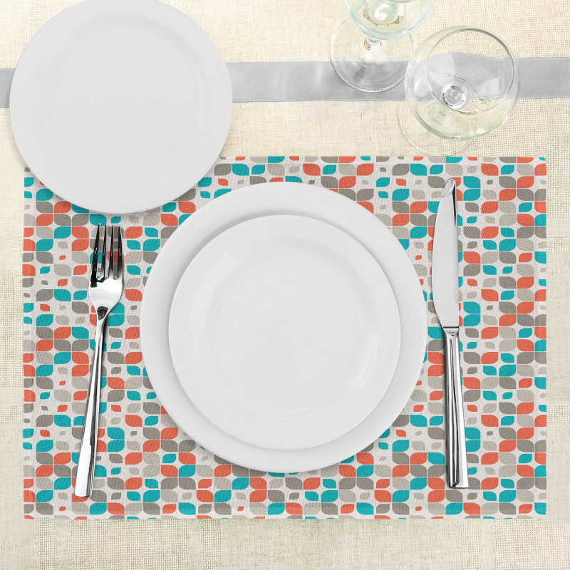 Abstract Mosaic Floral Place Mats