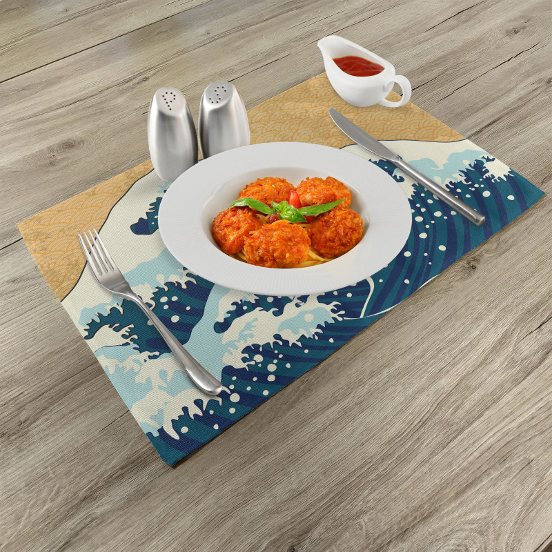 Foamy Sea Storm Place Mats