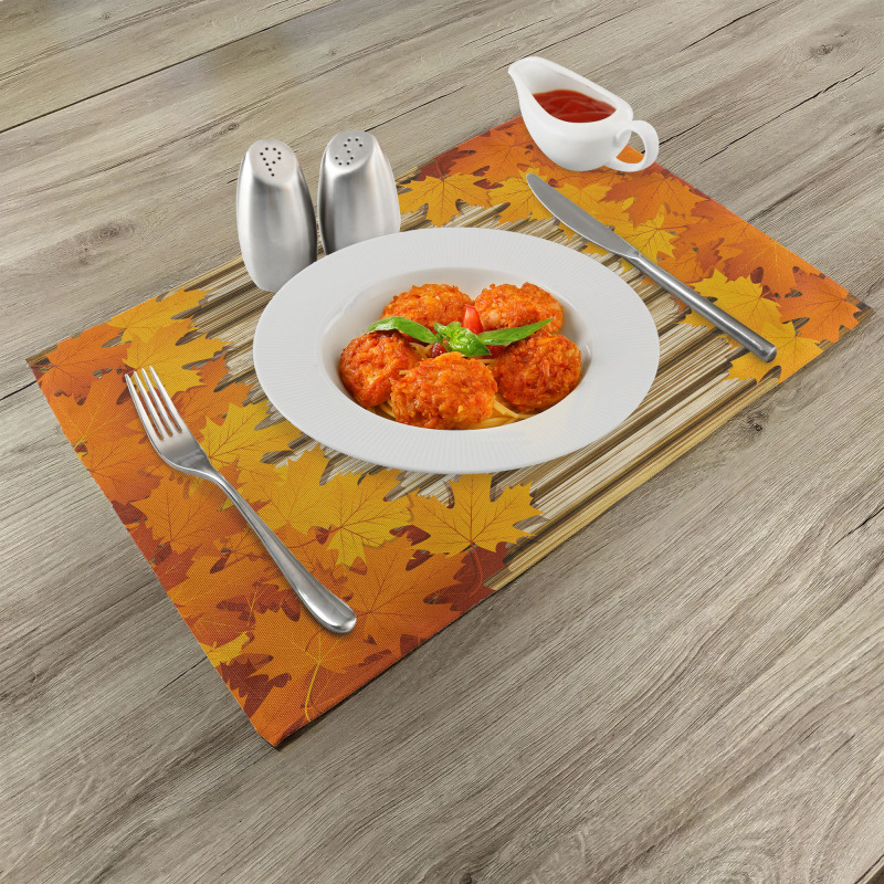 Fallen Leaves Rustic Style Place Mats