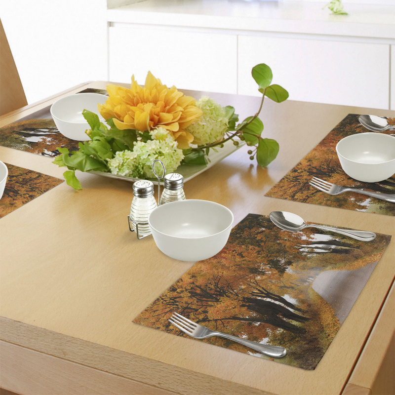 Serene Vivid Maple Trees Place Mats