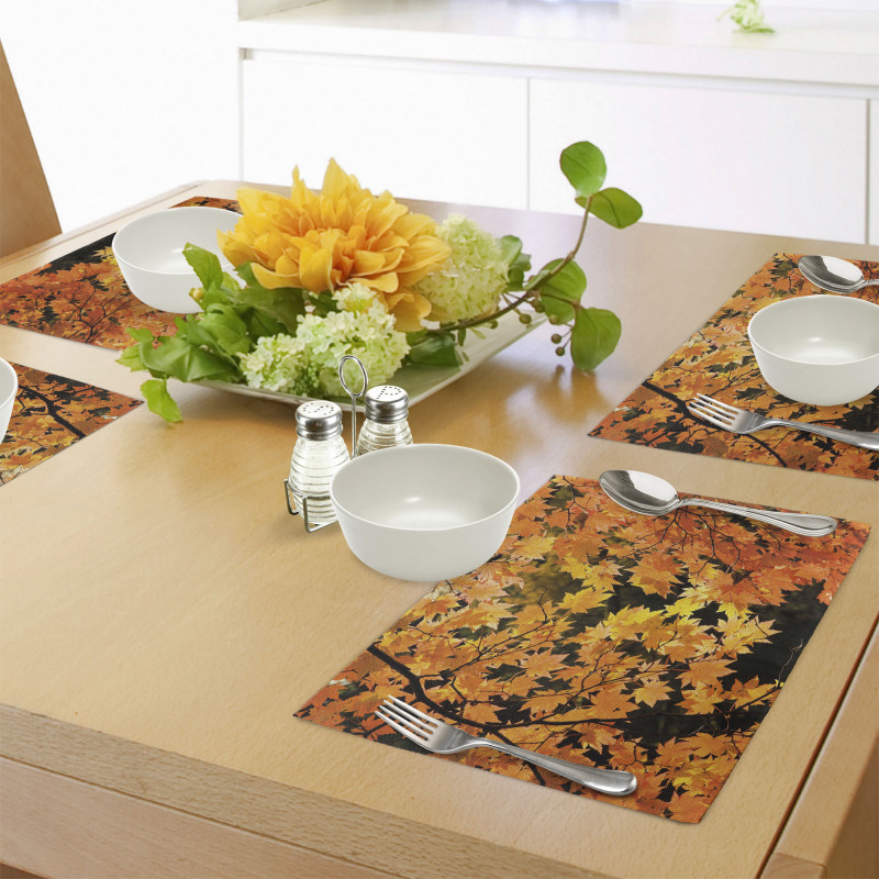 Vivid Autumn Maple Leaves Place Mats