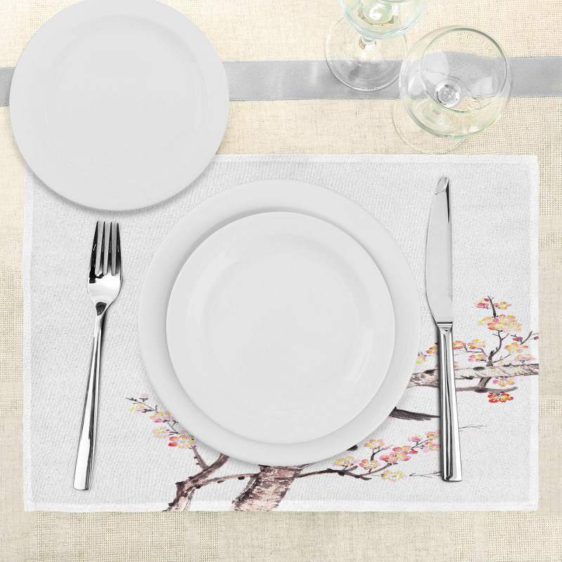 Chinese Paint of Flowers Place Mats