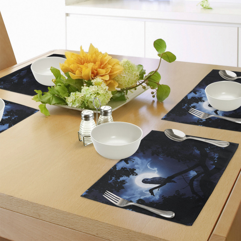 Quite Woodland Full Moon Place Mats