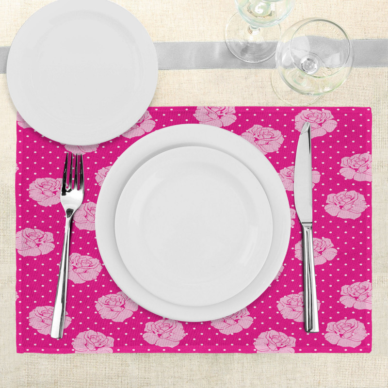 Vintage Roses Love Dot Place Mats