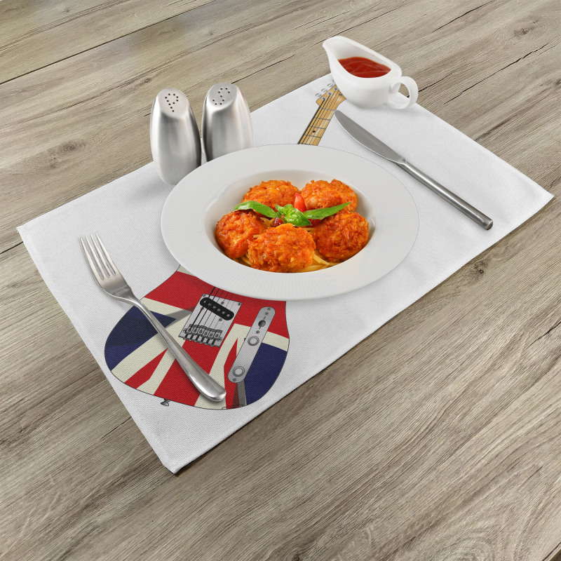 Electric Guitar Flag Place Mats