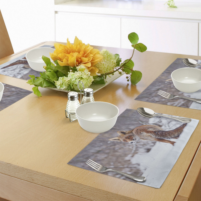 Snowy Country Furry Animal Place Mats