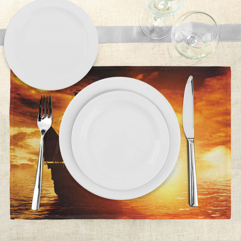 Ship Sunset Place Mats