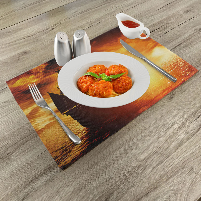 Ship Sunset Place Mats