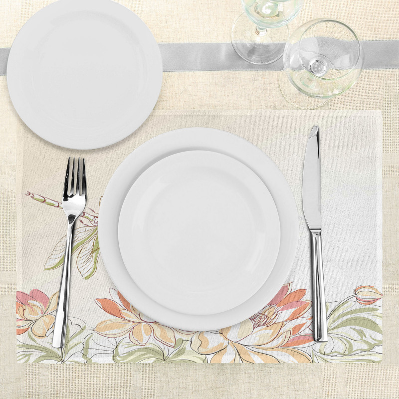 Lotus Flower Field Place Mats