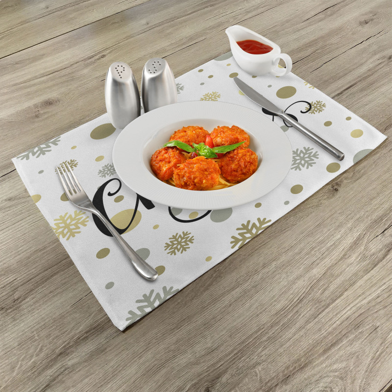 Merry Xmas Snowflake Place Mats