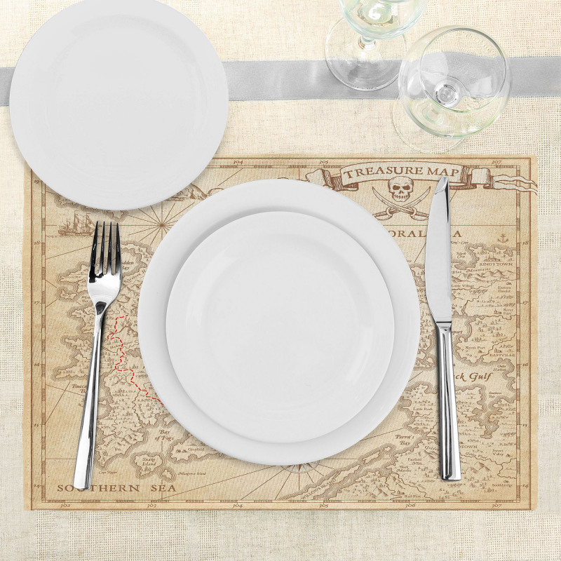 Grunge Treasure Map Place Mats