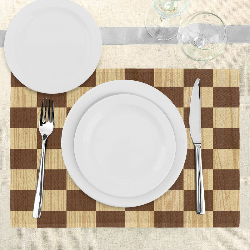 Checkerboard Wooden Place Mats