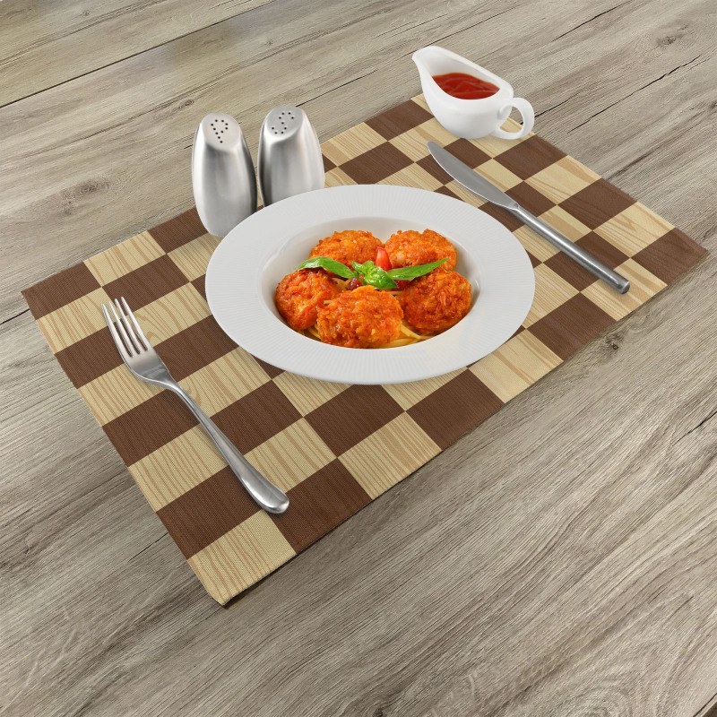 Checkerboard Wooden Place Mats