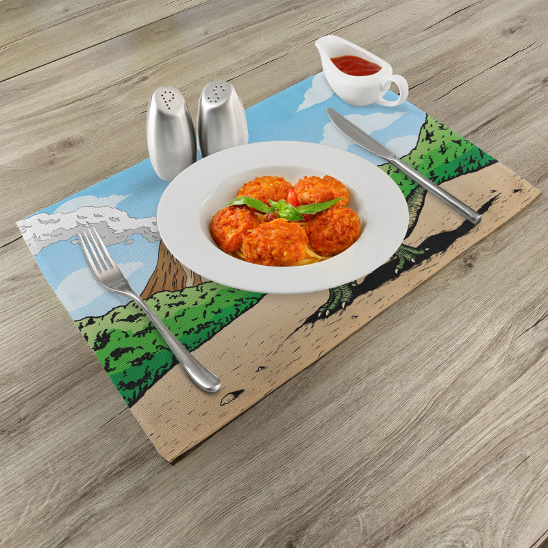 T-Rex Active Volcano Place Mats