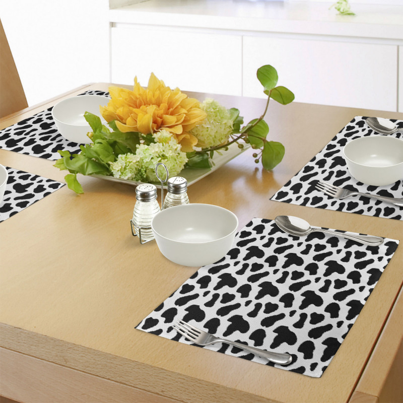 Cow Hide Black Spots Place Mats