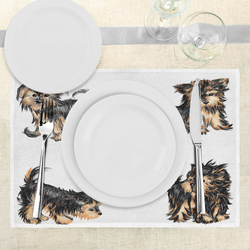 Terrier Cartoon Place Mats