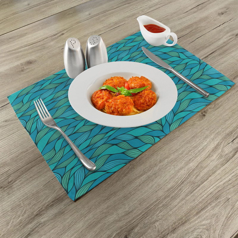 Abstract Wave Ocean Motif Place Mats