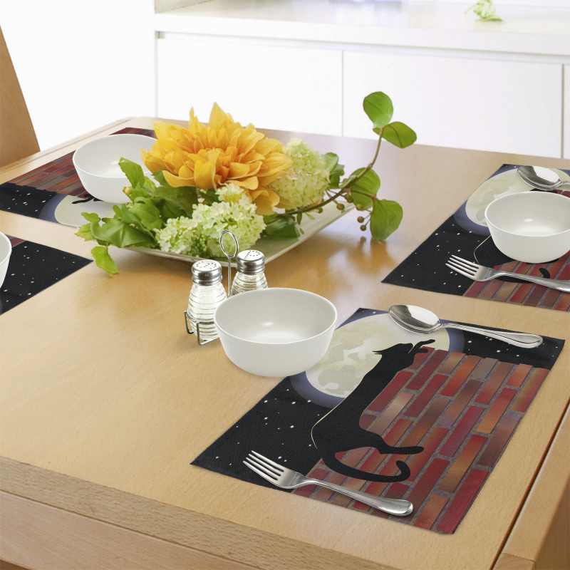 Sillhouette Cat Resting Place Mats