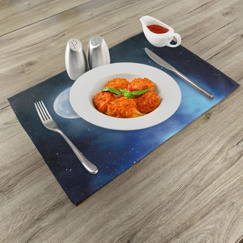 Starry Night Sky Full Moon Place Mats