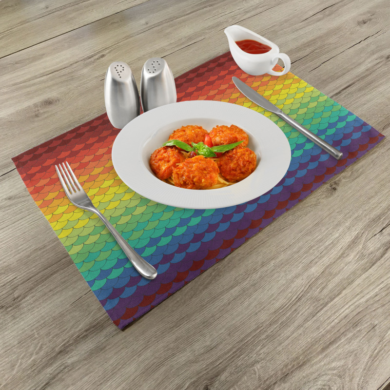 Colorful Rainbow Scale Place Mats