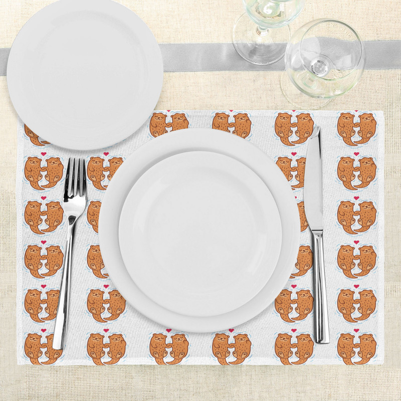 Animal Couple Love Theme Place Mats