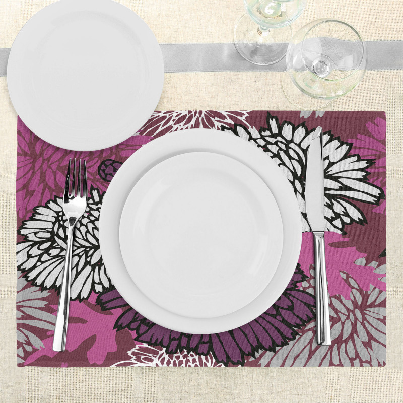 Large Floral Petals Bud Place Mats