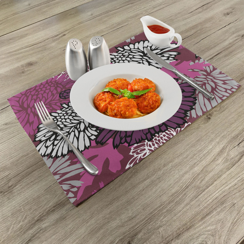 Large Floral Petals Bud Place Mats