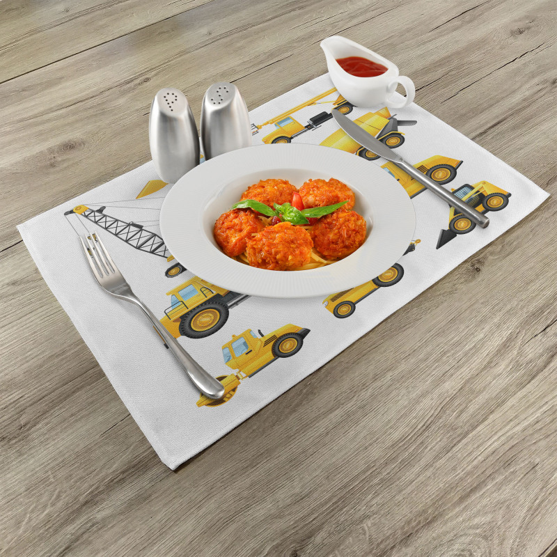 Construction Vehicles Place Mats