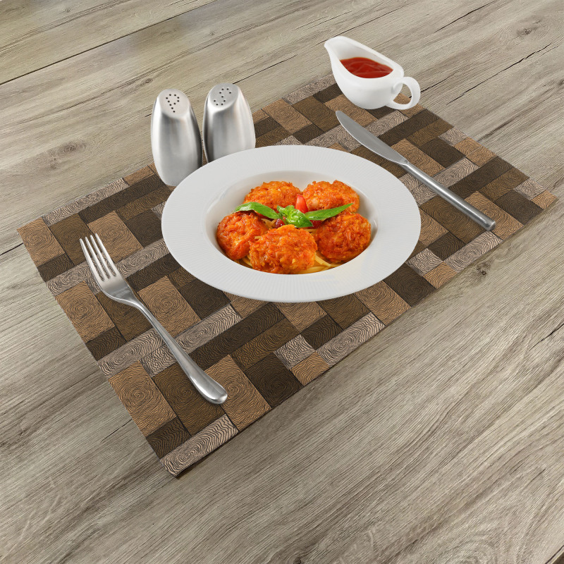 Wooden Parquet Motif Place Mats