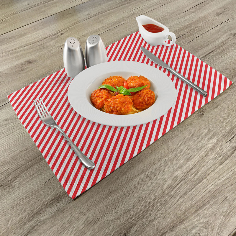 Diagonal Red Lines Place Mats