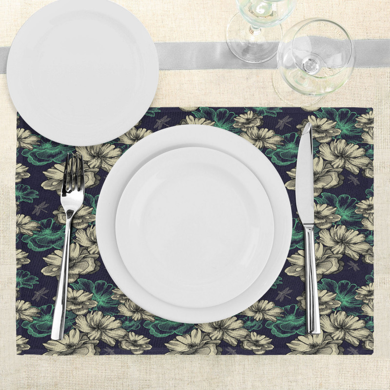 Blossoms Dragonflies Place Mats