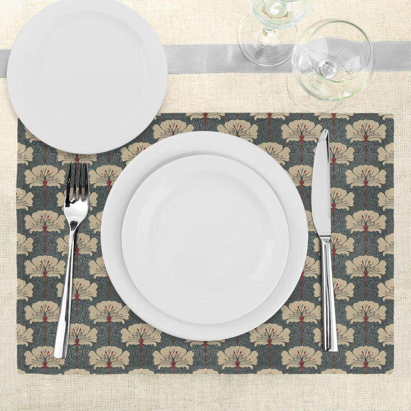 Art Nouveau Poppies Place Mats