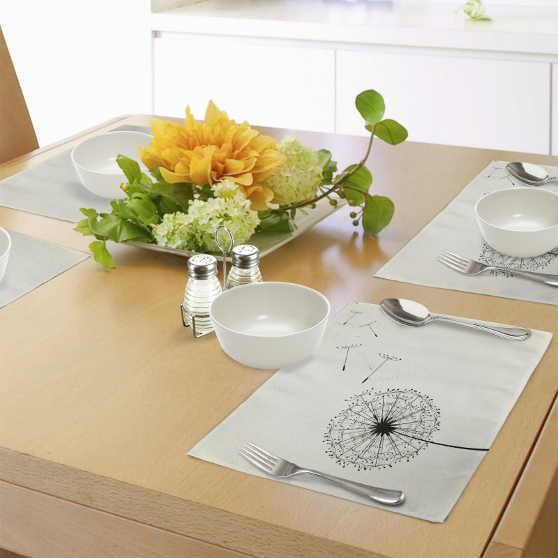 Flying Seeds Flower Place Mats